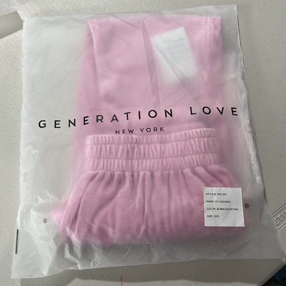 🆕Generation Love Bubblegum Pink Soft Ivy Joggers Loungers Track Choose Love - Picture 11 of 12